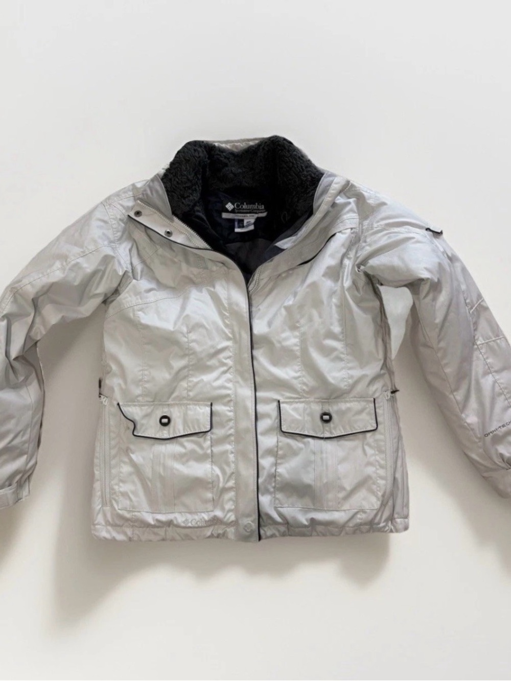 Columbia Womens Omni-Tech 3-in-1 Interchange Ski Snowboard Jacket Ivory White M